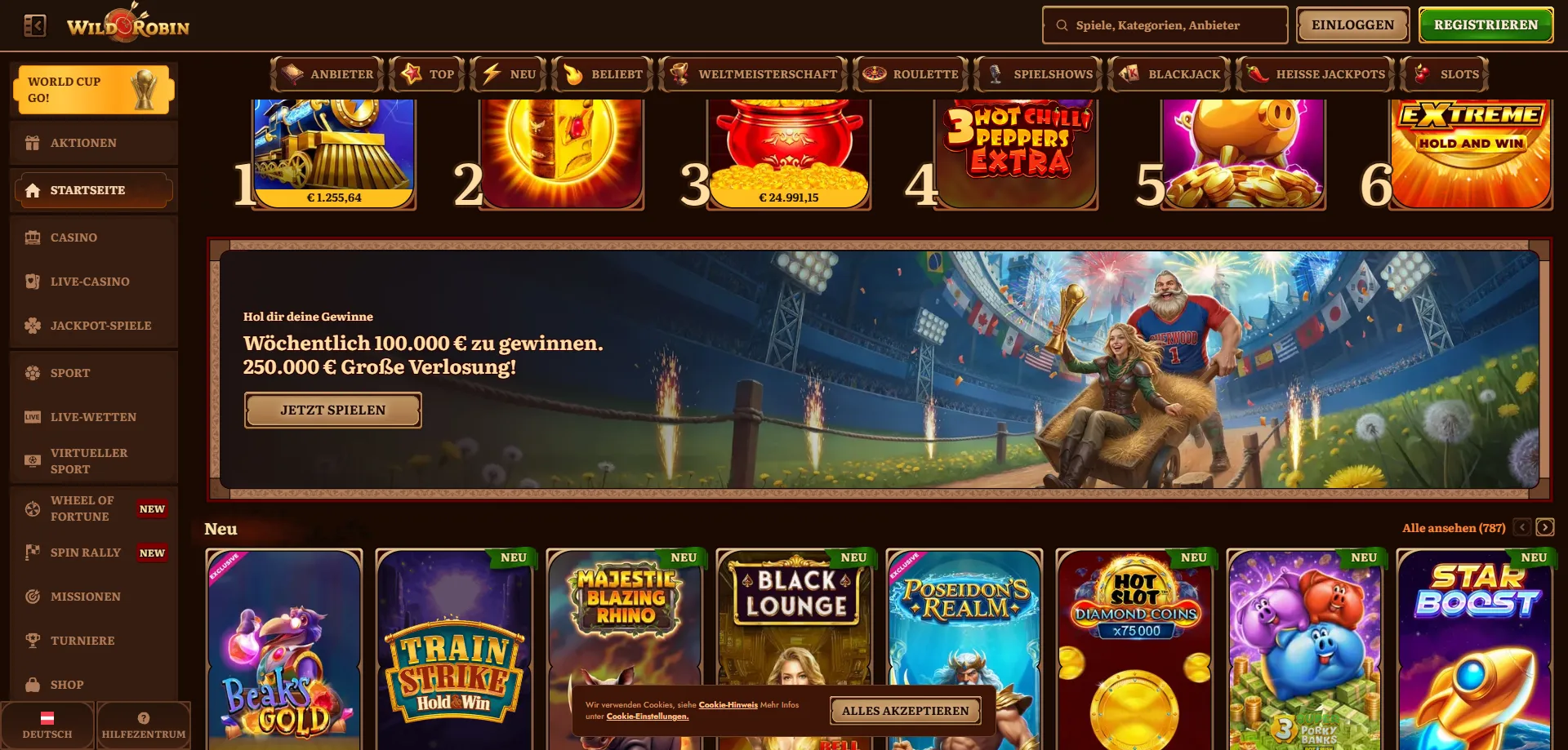 WildRobin Casino App &ndash; mobiles Gaming f&uuml;r iOS und Android Spieler