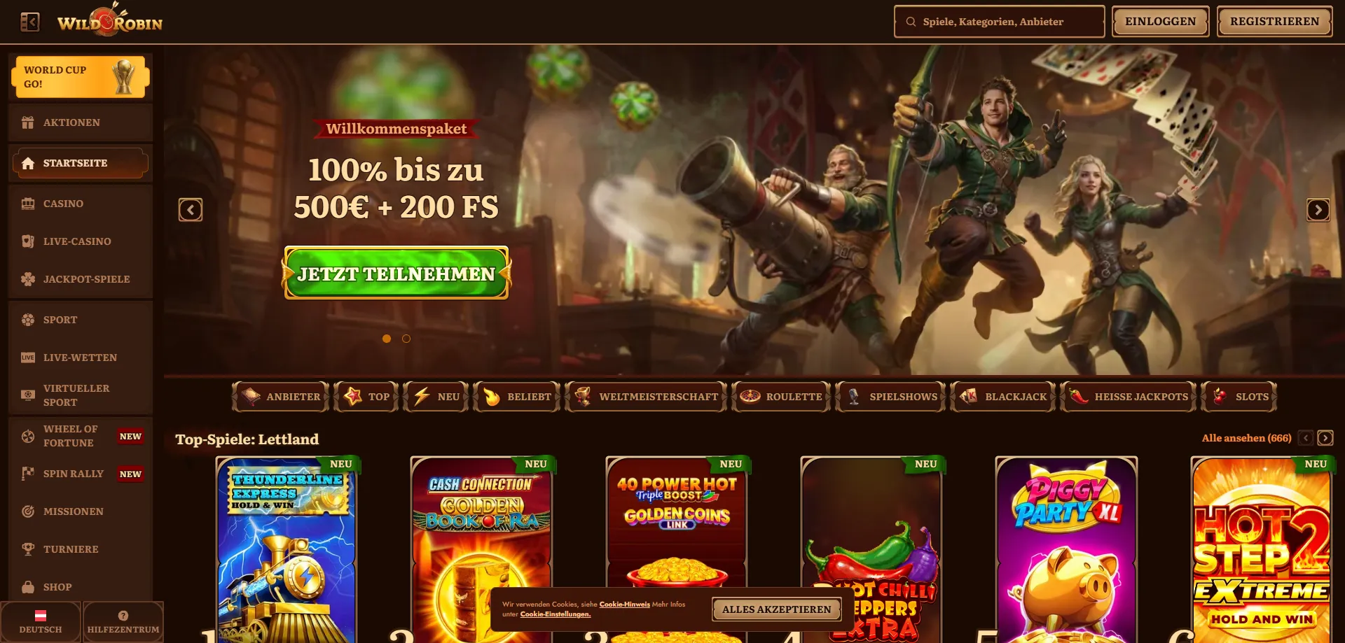 WildRobin Casino Bonus Angebote &ndash; Willkommenspaket und Freispiele &Ouml;sterreich